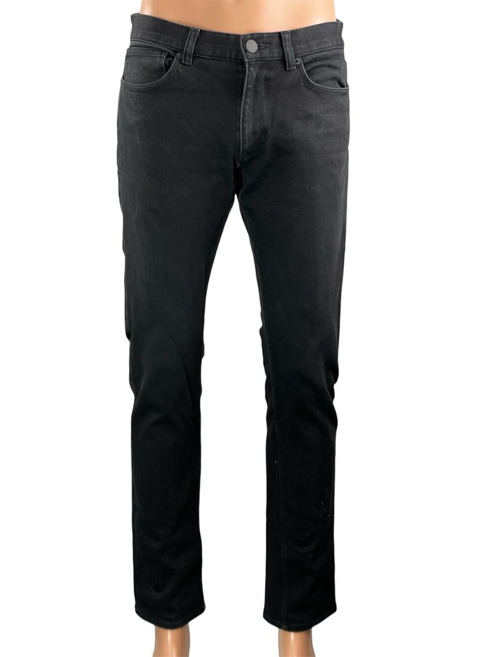 Theory Men's Black Mid Rise Casual Pocket Straight Leg Denim Jeans Size 31
